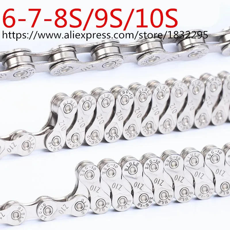 

1PCS Bicycle Chain 10S 9S 6-7-8Speed 116 links For MTB Mountain Road Bike Bicicleta Parts Steel Full Plating Cycling Chain