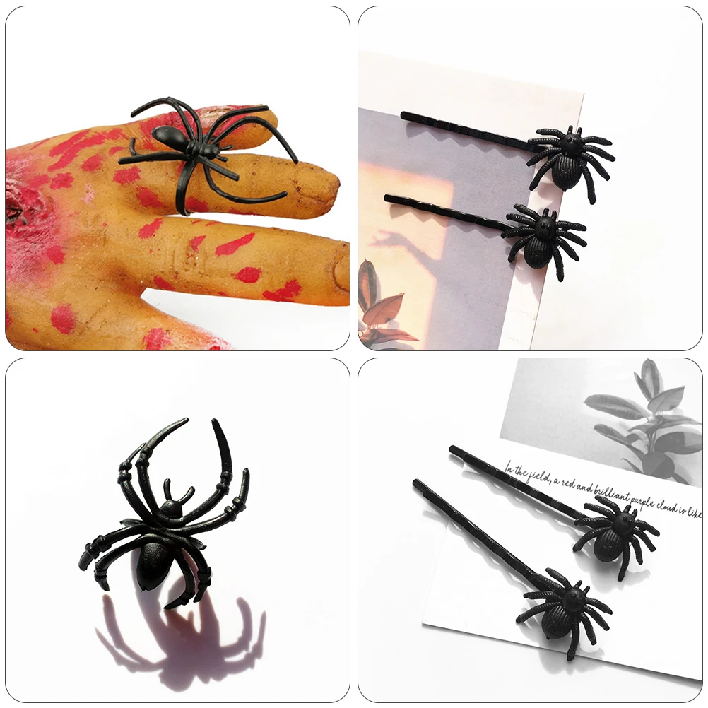 

2PCS Fake Spider Hair Clips Halloween Prank Novelty Plastic Accessories Simulation Spider Hairpin for Women
