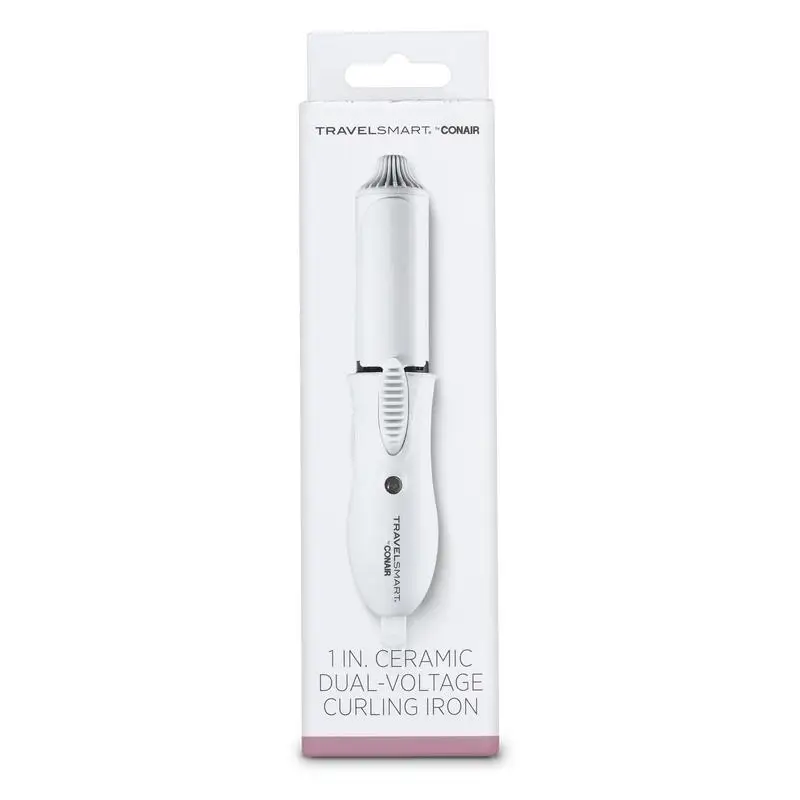 Conair Mini Travel Smart Ceramic Плойка длиной 1 дюйм, белая - компактный и удобный инструмент для укладки волос с технологией быстрого нагрева