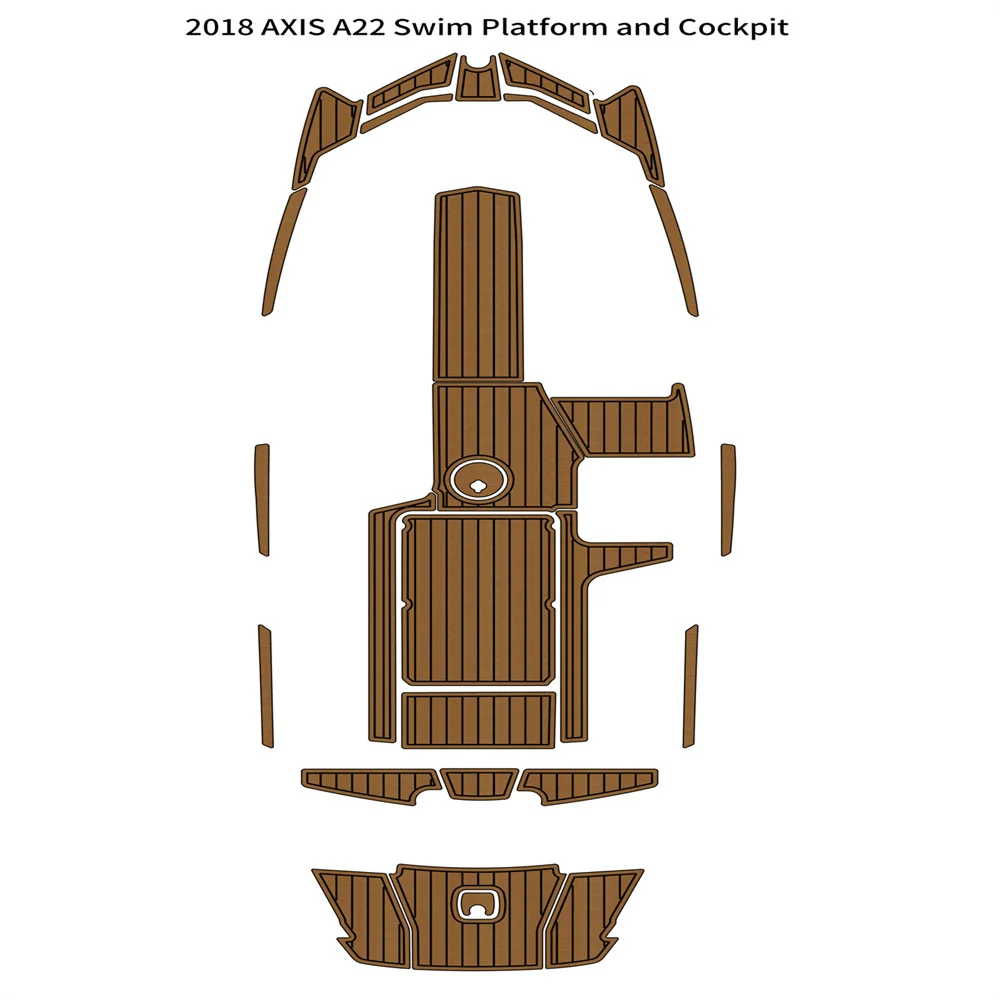 

2018 AXIS A22 Swim Platform Cockpit Pad Boat EVA Foam Faux Teak Deck Floor Mat Backing Self Adhesive SeaDek Gatorstep Style