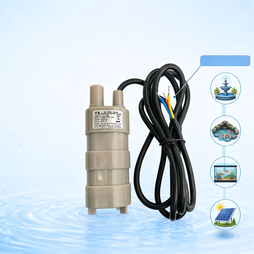 DC 12V Submersible Pump Micro Fountain Water Transfer Pump 600LH For Caravan Trailer RV Shower System Small Aquarium