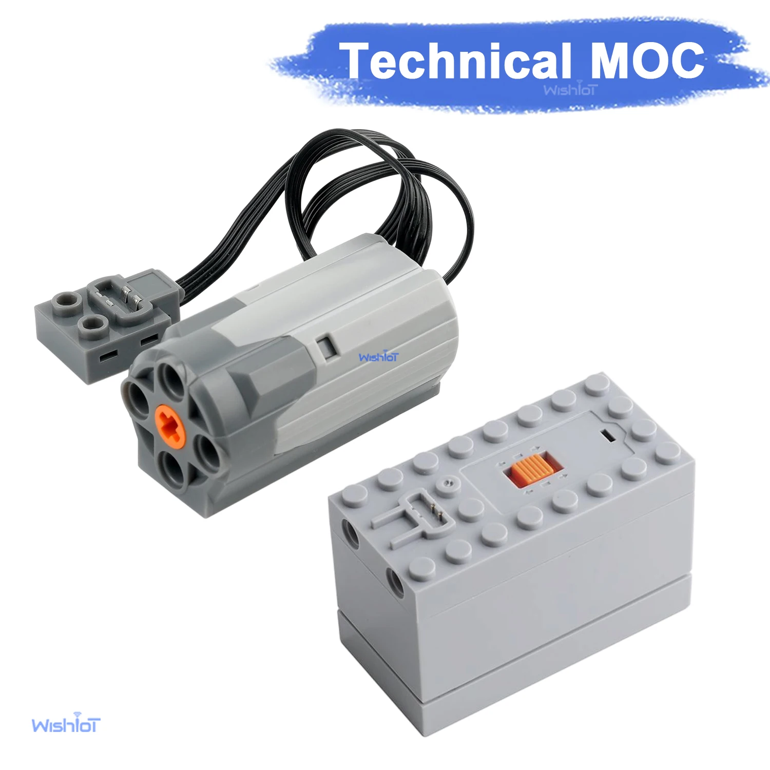 MOC Power Functions Train Car Kit with AAA Battery Box & M Motor for Technical-Compatible Building Blocks DIY Projects