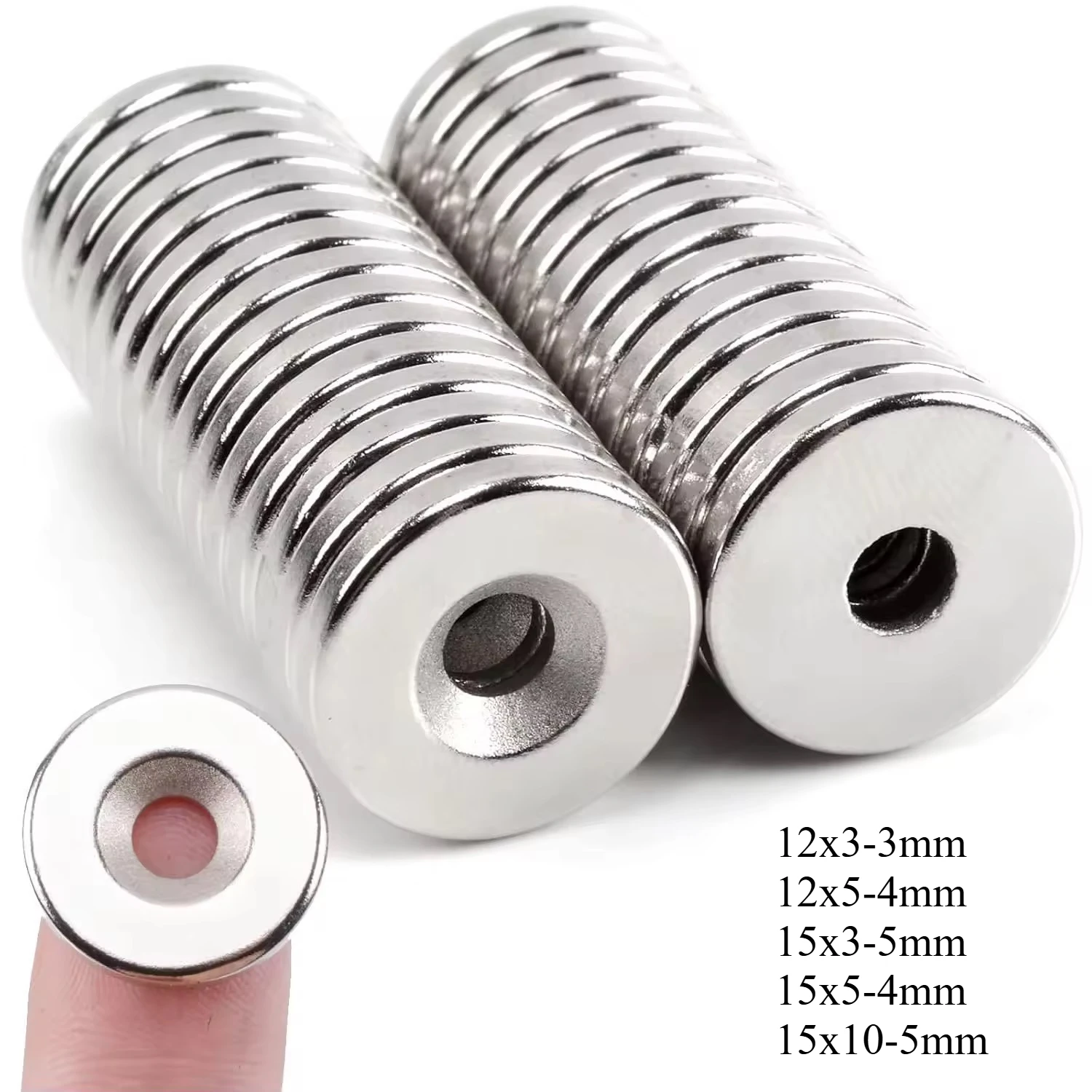 N35 12x3-3  12x5-4 15x3-5 15x5-4 15x10-5 with Hole Strong  NdFeB Neodymium Magnet Super Search Powerful  Round Countersink Disc