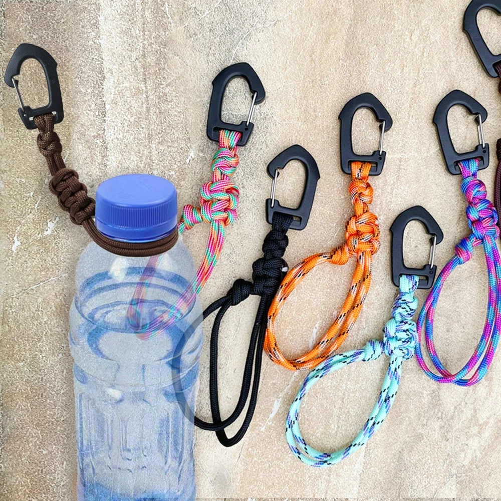 Fivela de garrafa de água multifuncional ajustável, fivela de suspensão de chapéu chave, chaveiros, cordão de acampamento de caminhada, corda de suspensão anti perda