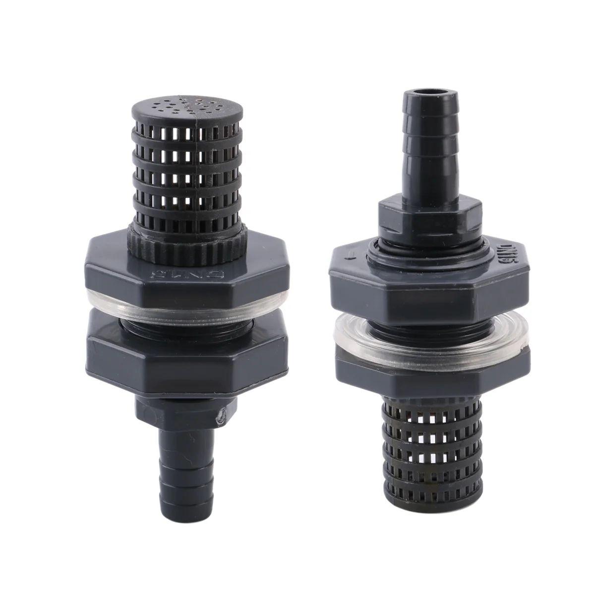 Dark Gray UPVC Water Filter Fish Tank Connector 1/2