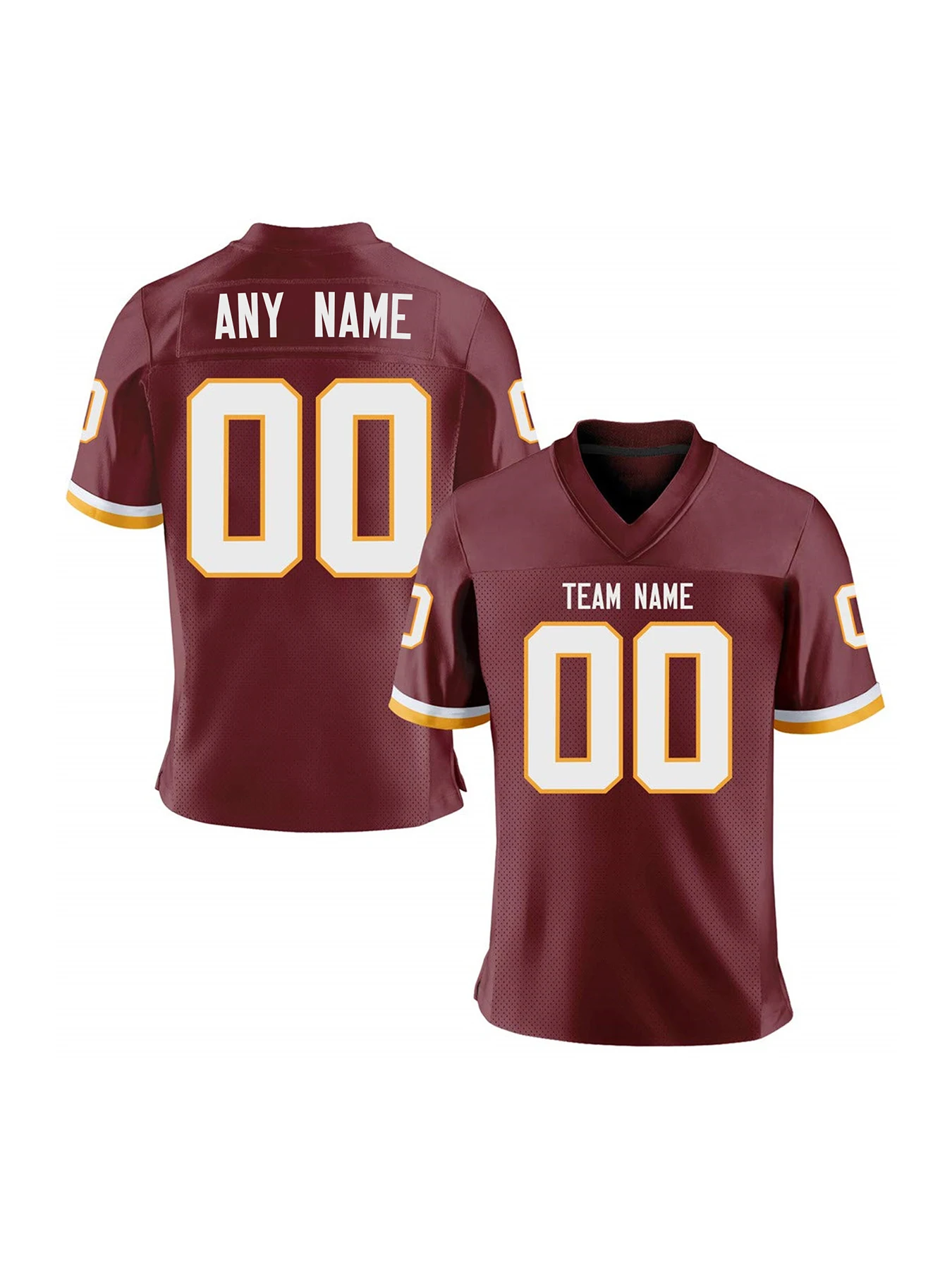 Custom Burgundy White American Football Jersey Personalized Printed Team Name Number Men Women Youth Kids Uniform Fans Gift