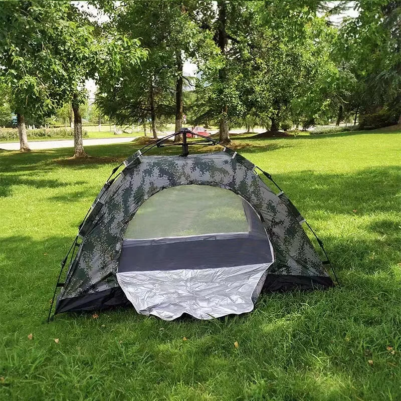 Camouflage Single-layer Tent Foldable Waterproof Thickened Portable Camping Single-person Tent No Setup Required