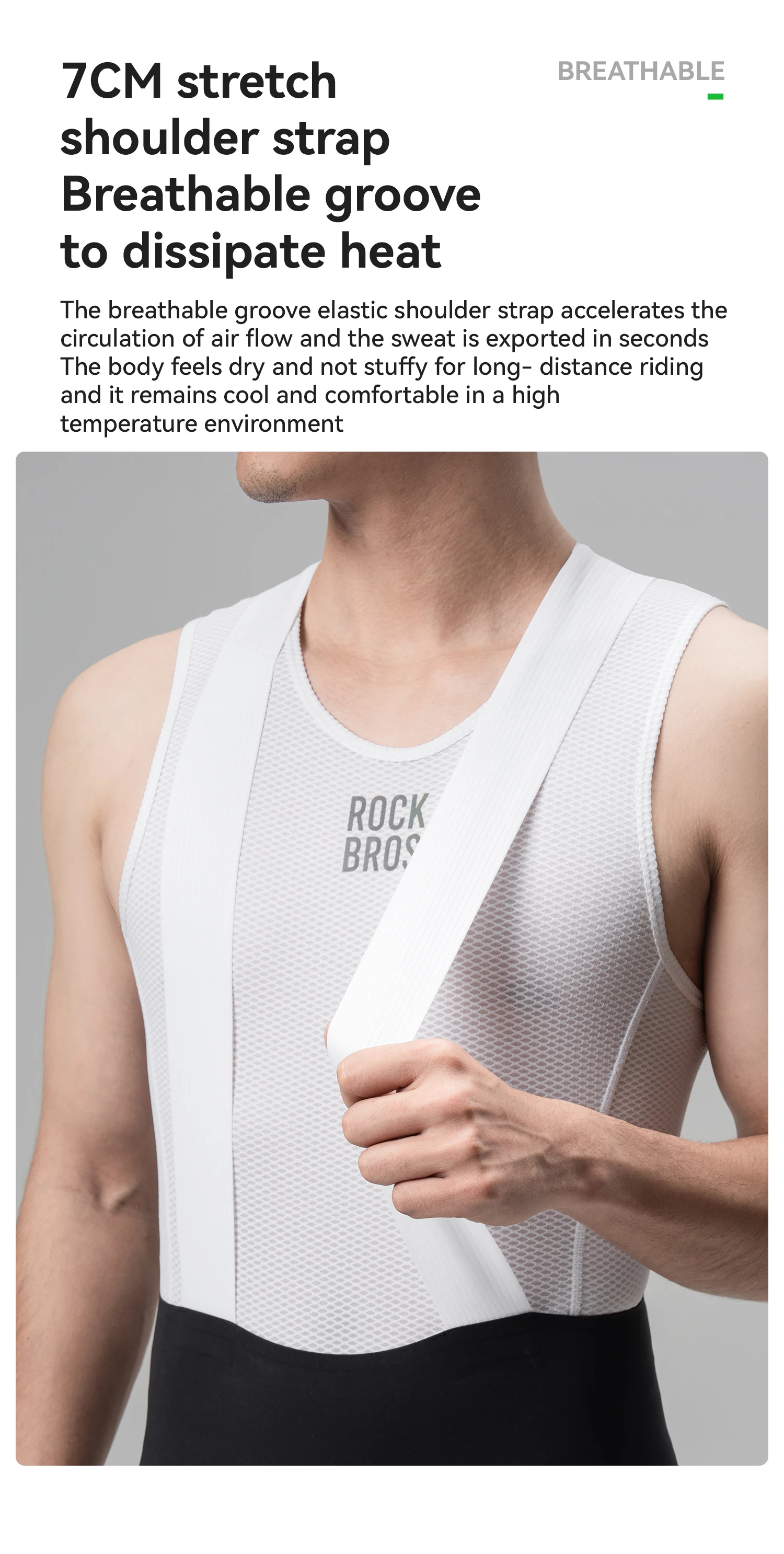 ROCKBROS Herren Fahrrad-Trägerhose Nahtlos mit Italienischer Polsterung Atmungsaktive Leichte Fahrradshorts – Detail 9