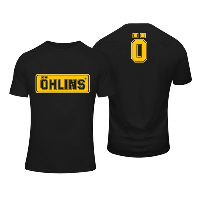 Amazing Tees Men Ohlins Shock Suspension Car Motorcycle Sport Racing T Shirt Summer Casual Oversized men's Short sleeve T-shirts image 2