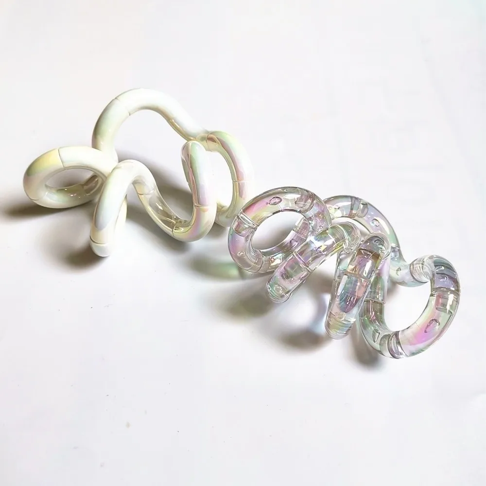 Electroplated Twisty Toy Stress Relief Hand Exercise Knot Pressure Toy Squeeze Deformation Sensory Stimulation Fidget Toy Kids