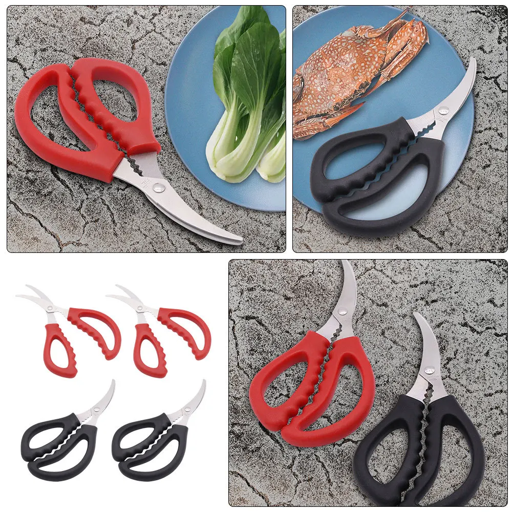 

4Pcs Shrimp Thread Remover Stainless Steel Kitchen Shears Heavy Duty for Lobster Turkey Steak Seafood Prep Barbecue Tool