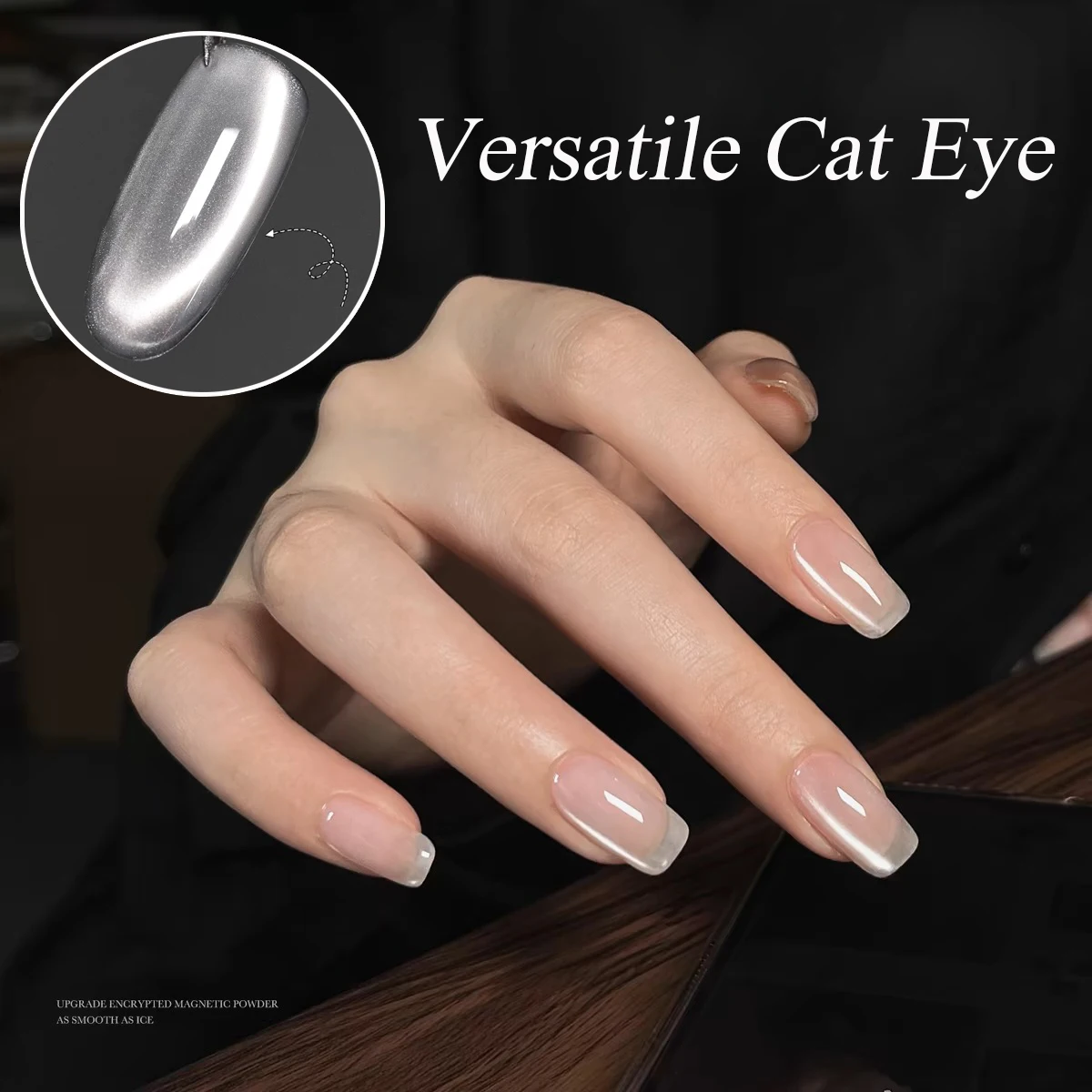 1pcs PSK 2026 New Versatile Flash White Magnetic Cat Eye Gel Nail Polish Ice Transparent Porcelain White Glass Bead Nail Art