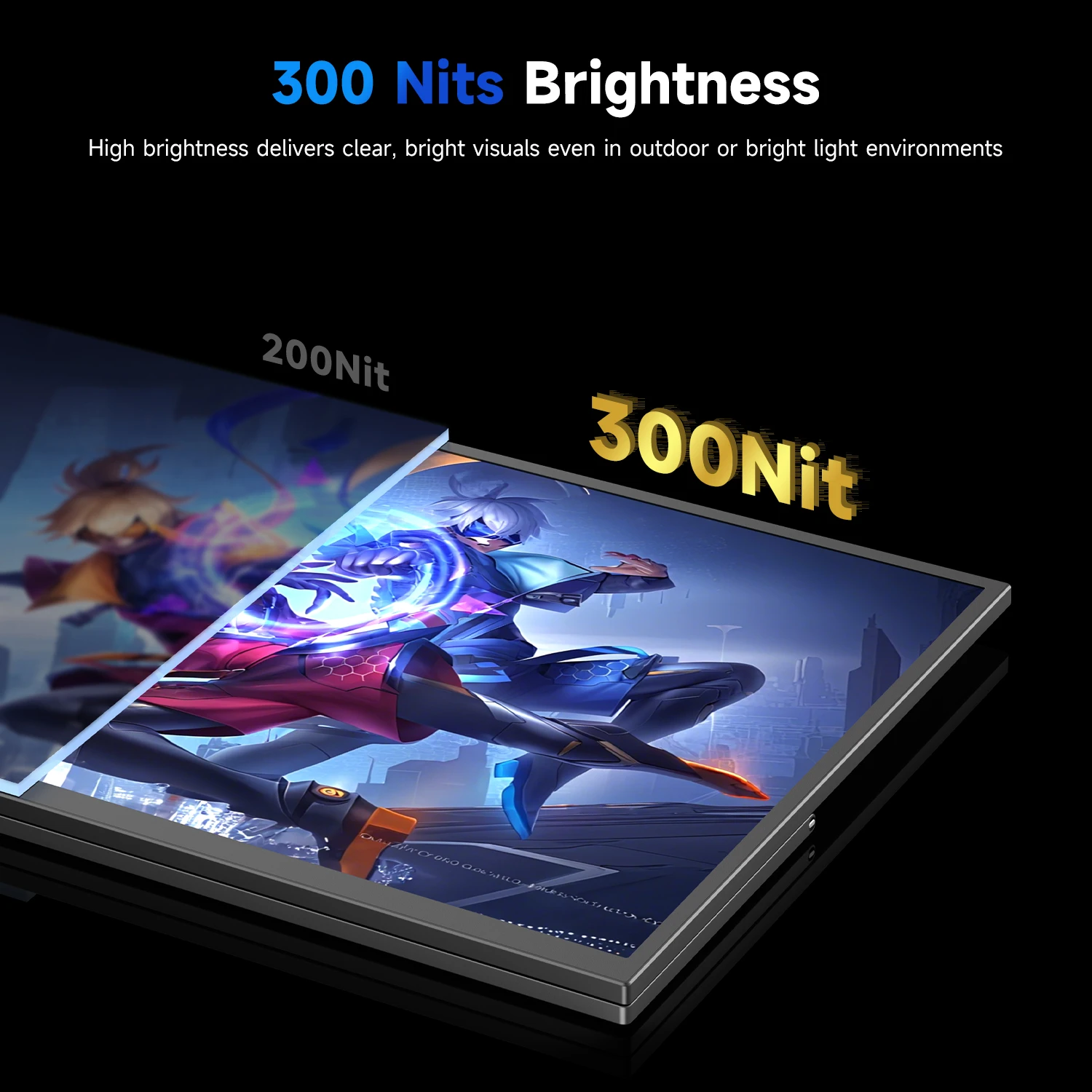 Cdisplay 2K Portable Monitor 22inch 2560*1440P IPS Gaming Display Screen for Laptop PC Phone PS4 Xbox Switch External Monitors