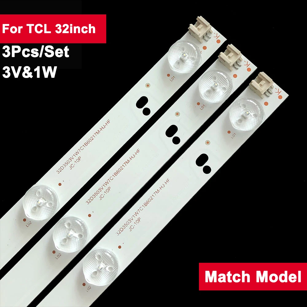 

593mm 3V1W Tv Backlight Bar For TCL 32inch 0Y32D07-ZC14F-04 3Pcs/Set Led Light Strip Repair Part 532WY315M06 LE32D51A LE32D39