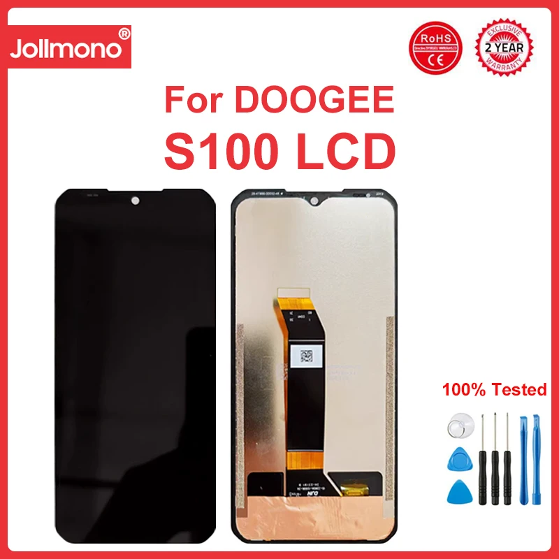 

ЖК-дисплей 6,58 дюйма Для DOOGEE S100 + сенсорный экран в сборе, замена протестирована хорошо для Doogee S100 Pro, запчасти для ремонта ЖК-дисплея