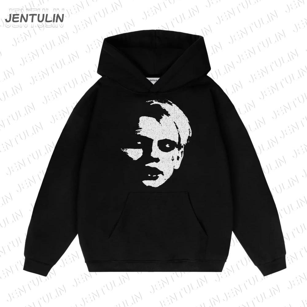 Sudaderas con capucha Y2K para hombre, Jersey holgado con estampado gráfico de cara Harajuku Hip Hop LIDA 77, ropa gótica Punk Rock, ropa de calle gótica