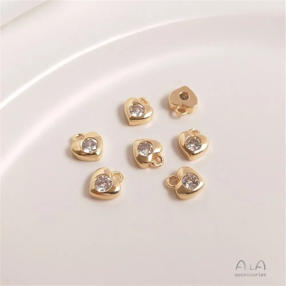 

14K Gold Plated Set zircon pendant star, moon, heart, five-pointed star pendant DIY pendant