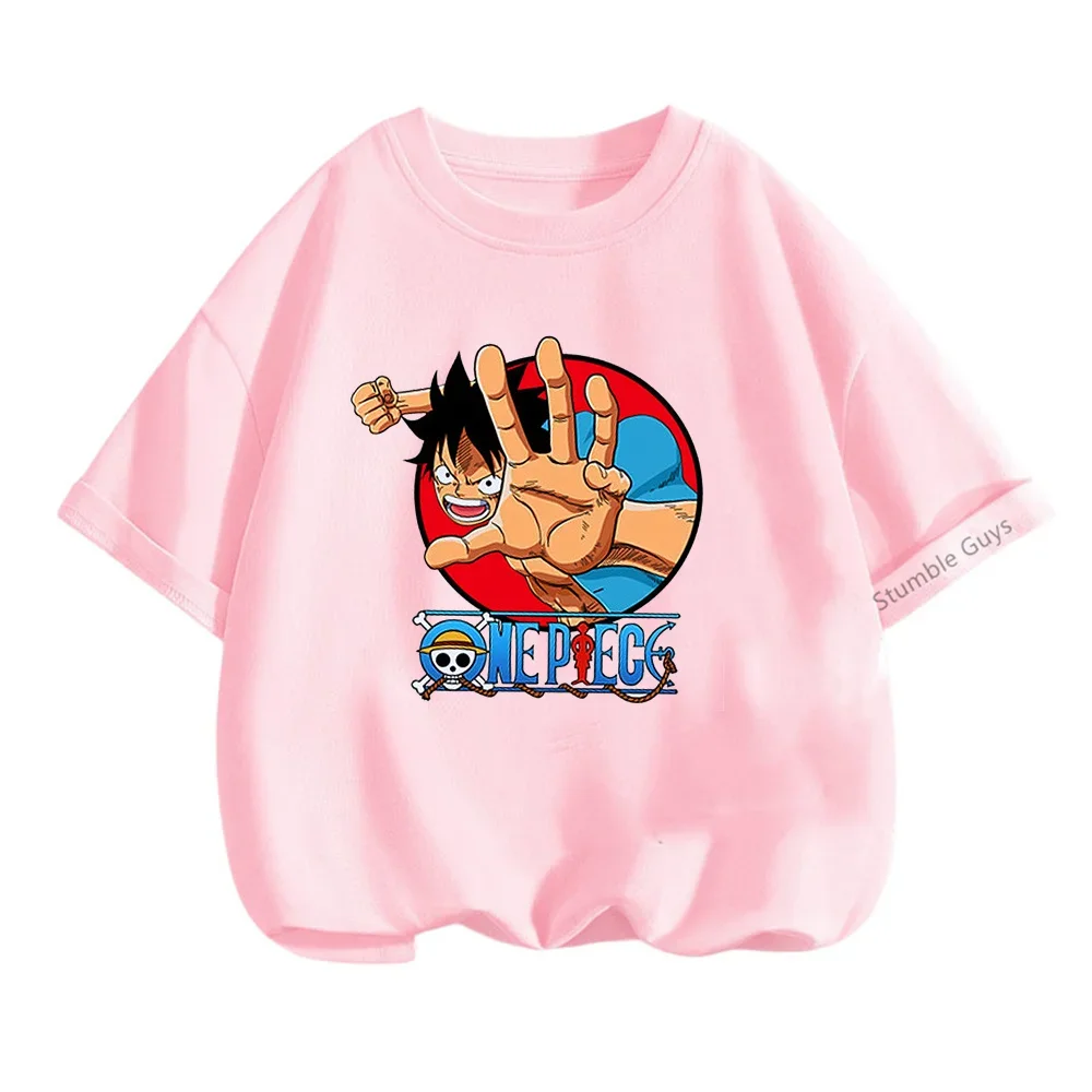 Heiße Anime ein Stück T-Shirt Sommer Teen Kurzarm Tops T-Shirts T-Shirt Kinder Jungen Kleidung Mädchen Ruffy T-Shirt Sonic Tops