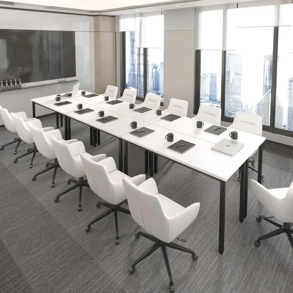 Conference Tables 8ft Office Computer Desk for Meeting Room Study Writing Printer Podcast Table for 4-8 People Conference Tables