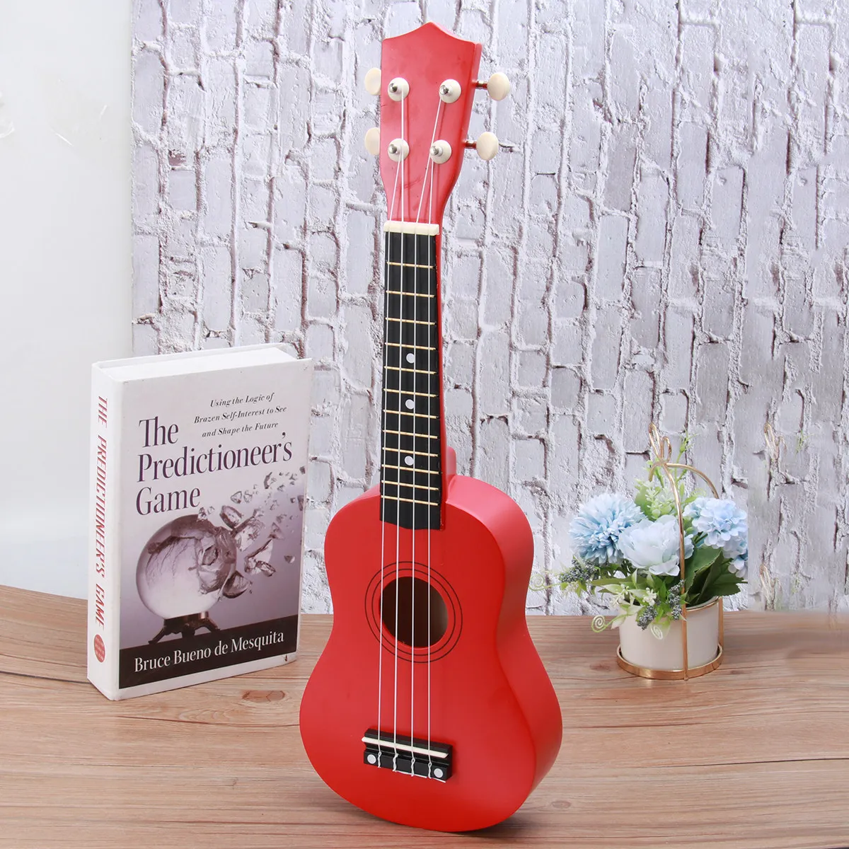 1 Ukulele Guitar Simulated Vintage Style Acoustic Educational Musical Instrument for Kids 21 Inch Solid Wood Colorful Early