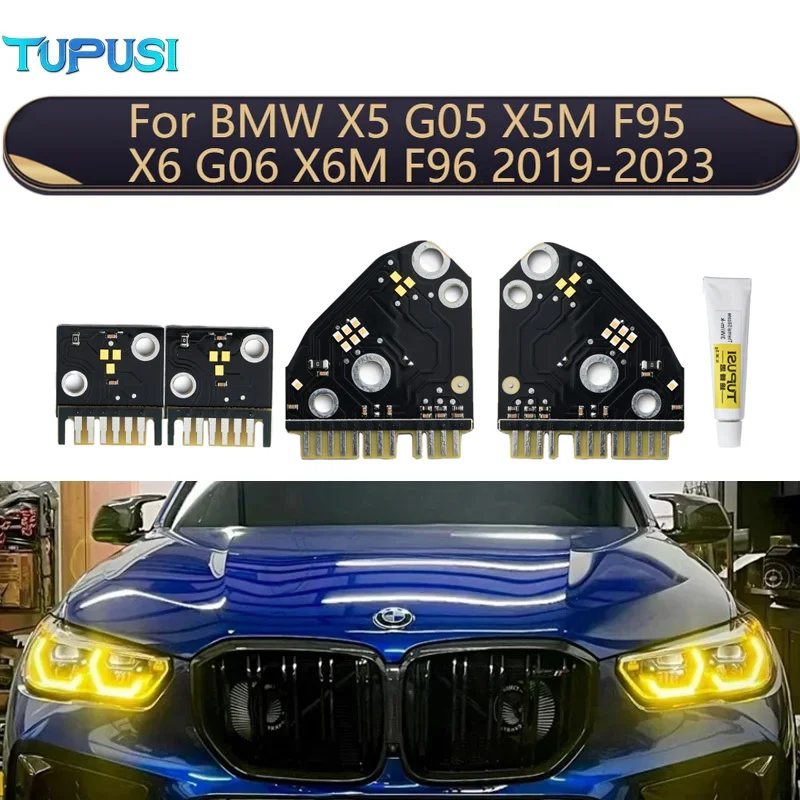 

Желтые модули DRL для BMW X5 G05 2019-2023, автомобильные фары, чип DRL, источник дневных ходовых огней, чип, автомобильные аксессуары