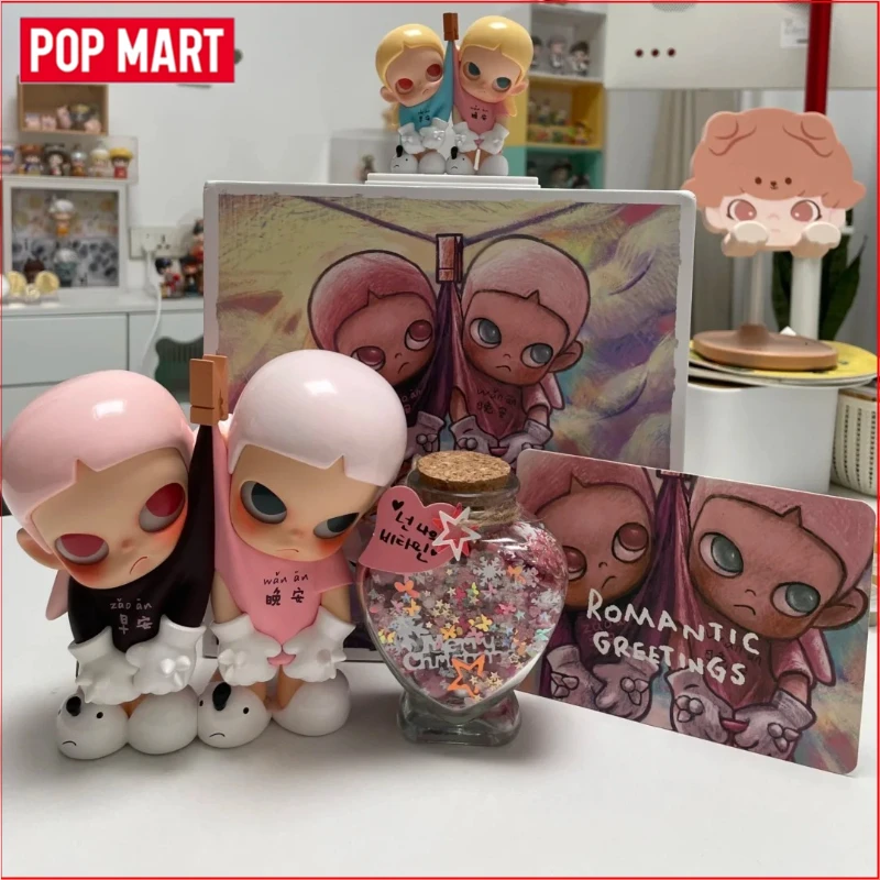 

POP MART Zsiga Romantic Greetings Figures Hanging Card Dolls Blind Box Kawaii Aaction Figure Toys Room Decoration Gift