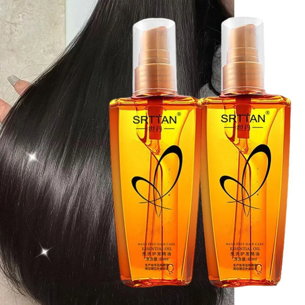 Suero para el cabello con aceite de argán marroquí, niebla de aceite ligera para el cabello para puntas abiertas, cabello rizado, reparación de aceite para el cabello para la pérdida de cabello, 1/2 Uds.