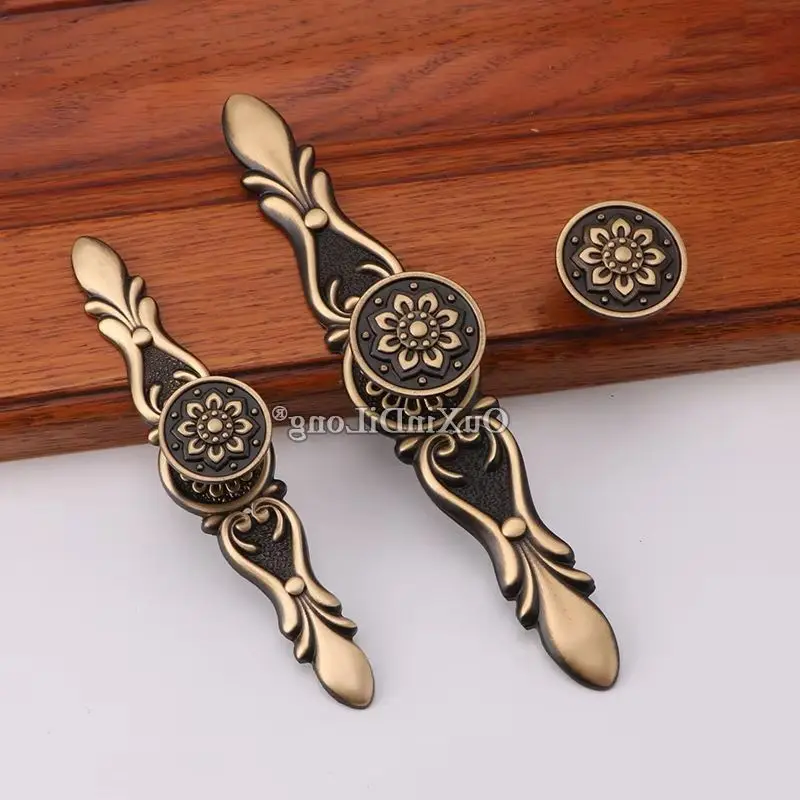 Classic 10PCS Solid Brass Furniture Pulls Handles Drawer Pulls Cupboard Wardrobe Dresser Closet Kitchen Wine Cabinet Pulls Knobs
