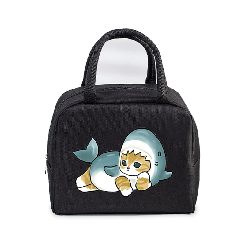 Insulated Lunch Bag Cartoon Anime Cat Insulation Bento Pack Women Multi-function Meal Pack School Student Bento Lunch Handbag