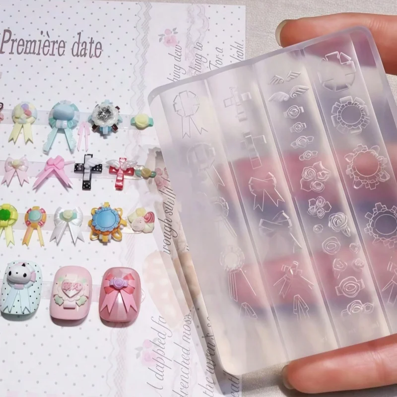 Retro Blumen-Brosche Schmetterlingsknoten Mini-Flügel 3D Geprägte Nagelkunst DIY Zubehör Silikonform für Nageldekoration – Detail 2