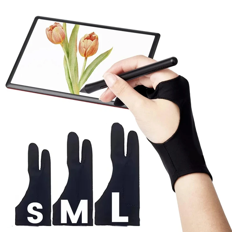 Two-Finger Painting Gloves Anti-Fouling Drawing Gloves For iPad Tablet Digital Board Touch Screen Painting Art Office Supplies