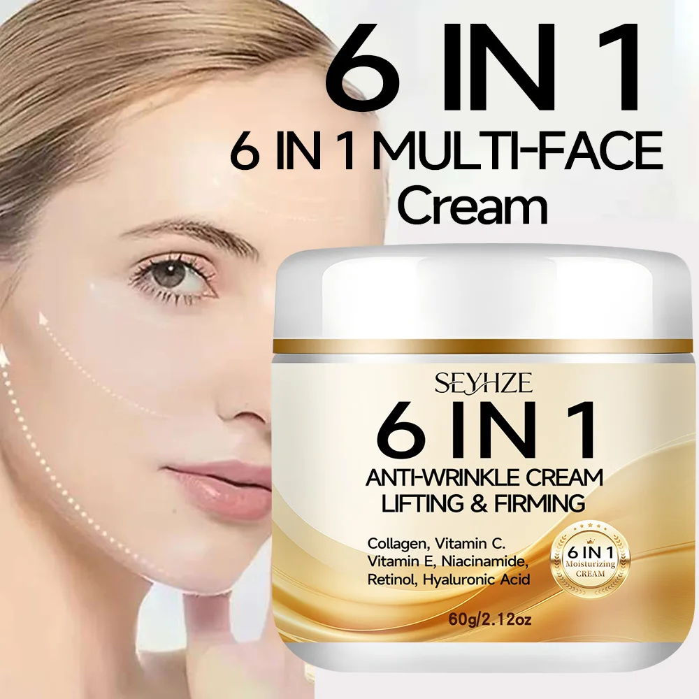 SEYHZE 6-in-1 Instant Firming Lifting Cream Deep Moisturizing Smooth Dry Skin with Retinol VitaminA Collagen Ceramides VC Hyluro