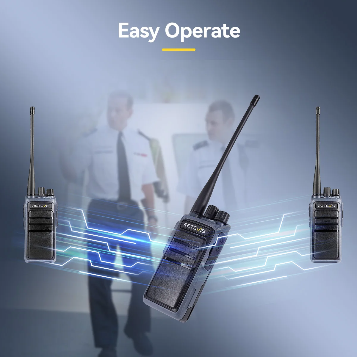 Retevis C64 Walkie Talkie 5W VHF UHF Handheld wiederaufladbares Radio Sprachsteuerung Langlebiges Typ-C-Radio für Baustellen – Detail 8