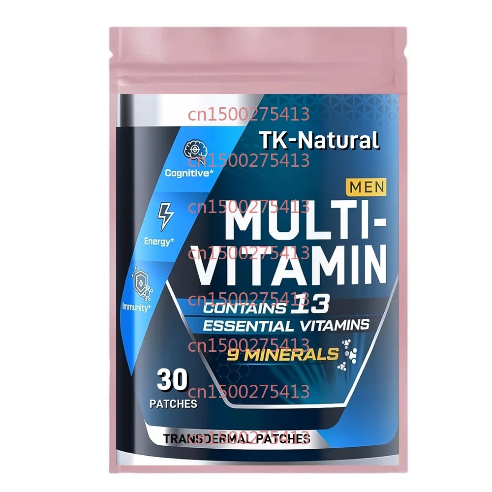 

30 Patches Men Multivitamins Transdermal Patches With Vitamin K2 Supports Memory & Brain, Energy, Bone Health
