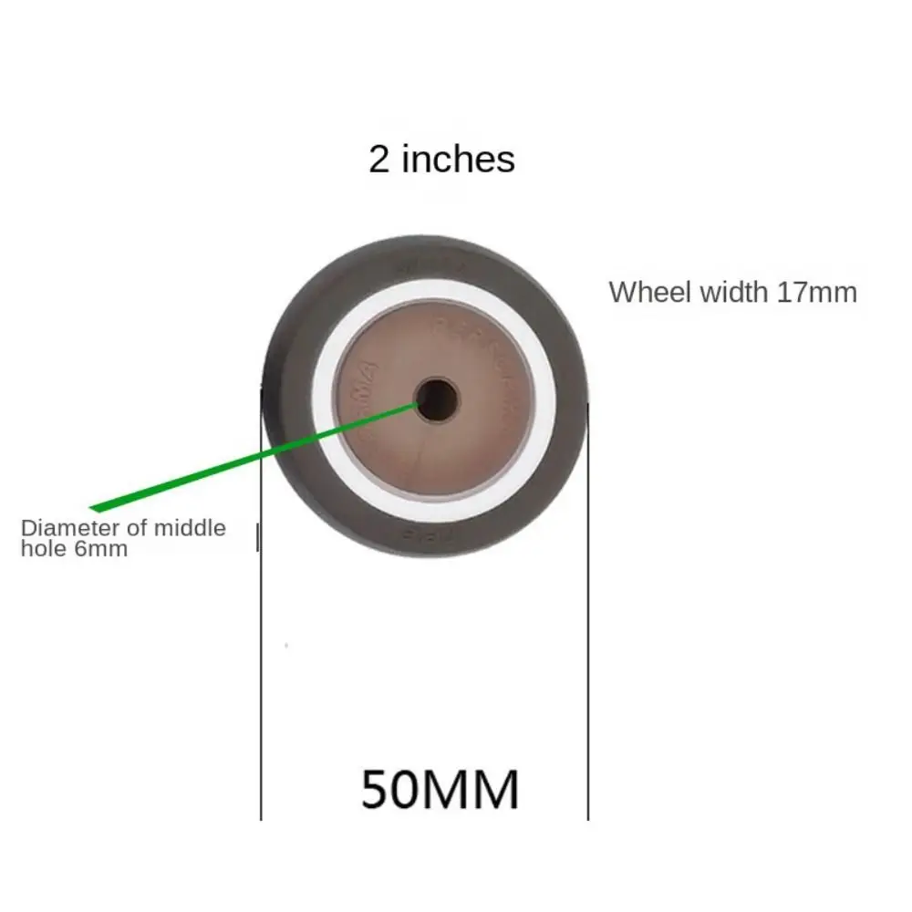 1/1.5/2 inch TPR Rubber Casters Forming Bearing Pulley Soft Coated Wheel Replacement Suitcase Wheel Parts For Furniture