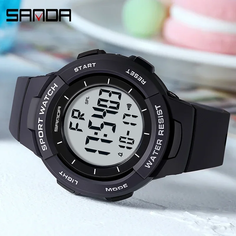 Reloj deportivo SANDA, Reloj cronógrafo multifuncional de marca de lujo, Reloj Digital LED HD resistente al agua hasta 50M, Reloj luminoso para Mujer 6006