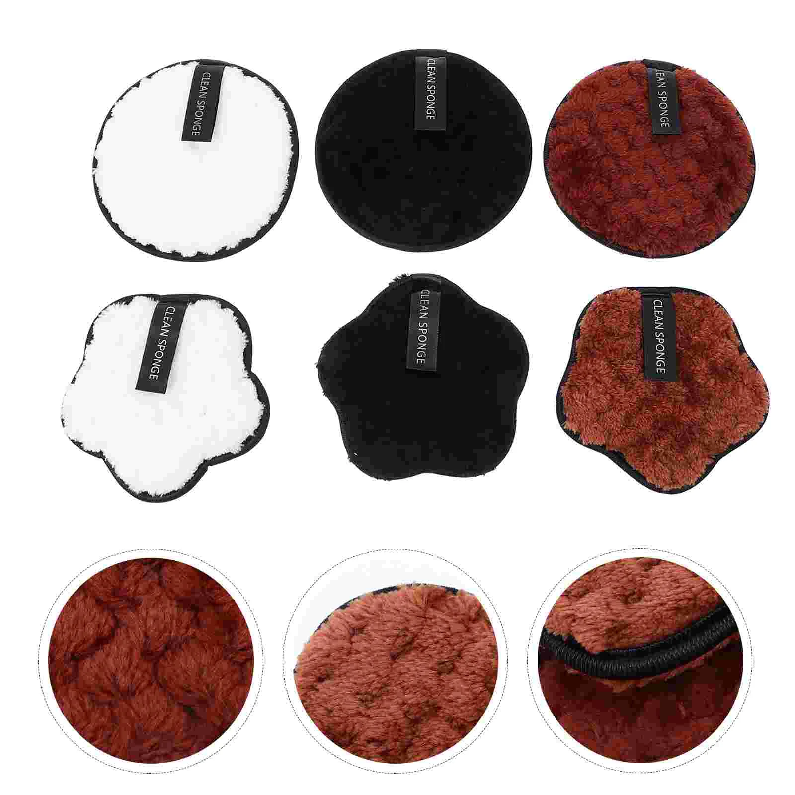 

6 Pcs Double-sided Makeup Remover Cotton Pad Cleaning Tools Sponge Skin Scrubber Puff Facial Face Wash