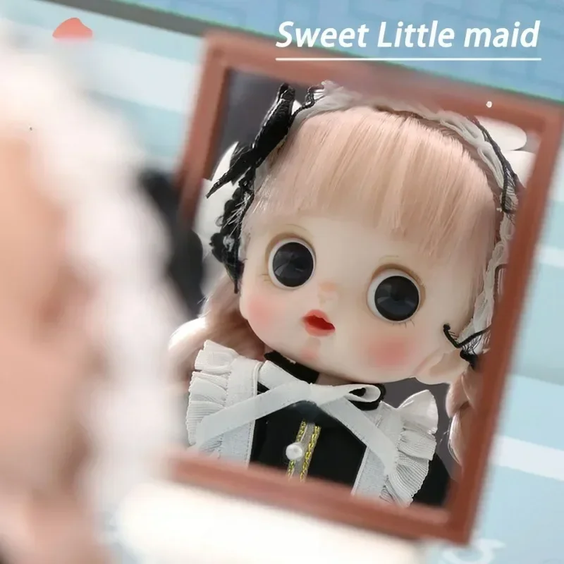 14cm Original Cute BJD Dolls 5.5 Inch Maid Cosplay Doll DIY Toys with Clothes Outfit Shoes Wig Hair Makeup Best for Kids Girls