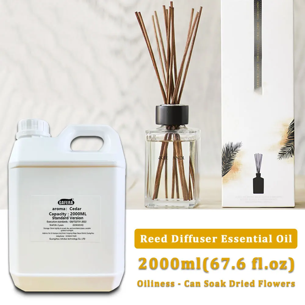 GAFERA 2000ml (67.6 fl.oz) Cedar/Wild Bluebell Diffuser Supplements Essential Oils - For Reed Diffuser & Fireless Aroma Diffuser