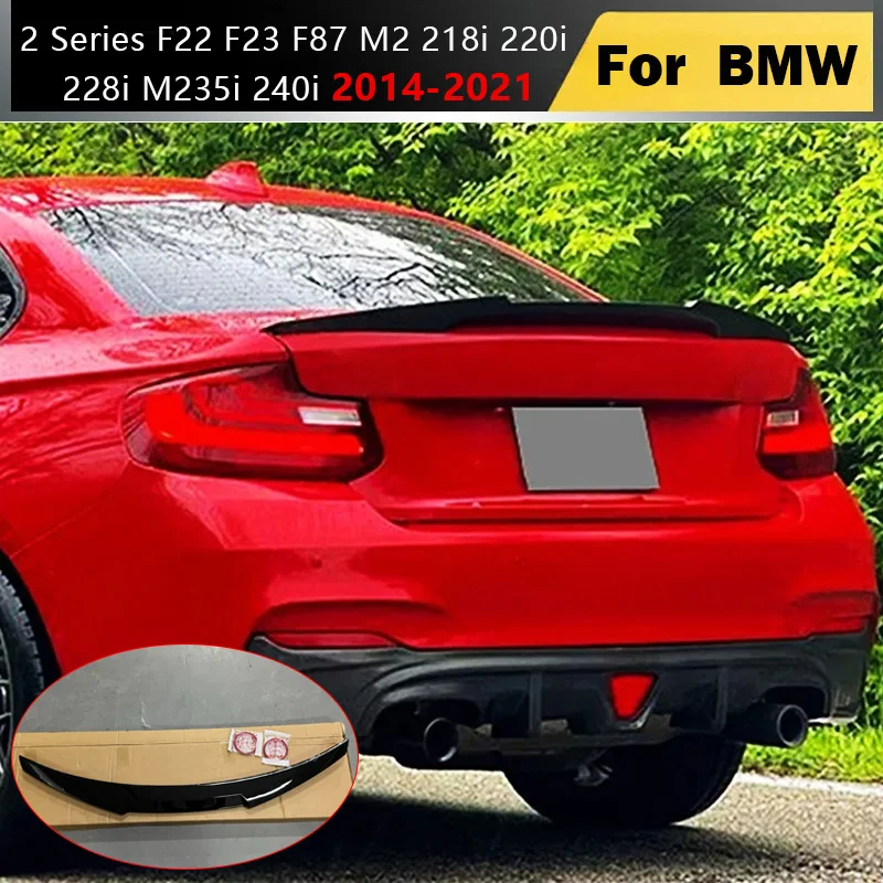 

For BMW 2 Series F22 F23 F87 M2 218i 220i 228i M235i 240i 2014-2021 M4 Style Car Rear Trunk Wing Spoiler Top Lid Auto Parts
