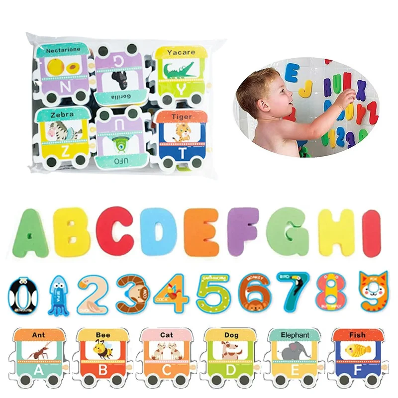 Bambini Giocattoli da bagnetto per bambini Divertimento Schiuma Lettera Numero Cognizione Giocattolo educativo precoce Traffico Bagno Vasca da bagno Gioco per bambini Regali TMZ