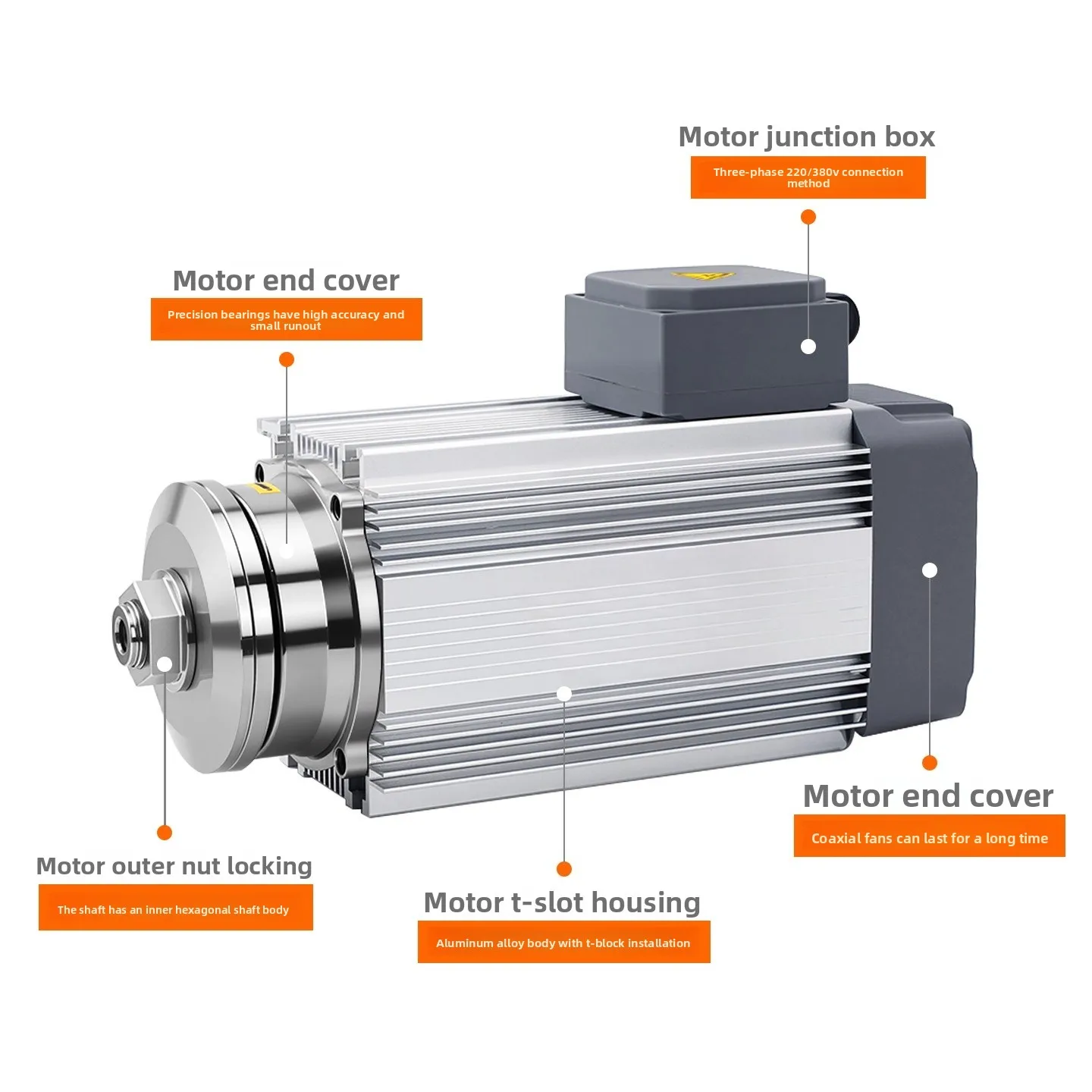 Spindle motor 5.5KW brushless chuck aluminum stone ceramic tile copper wood metal precision spindle