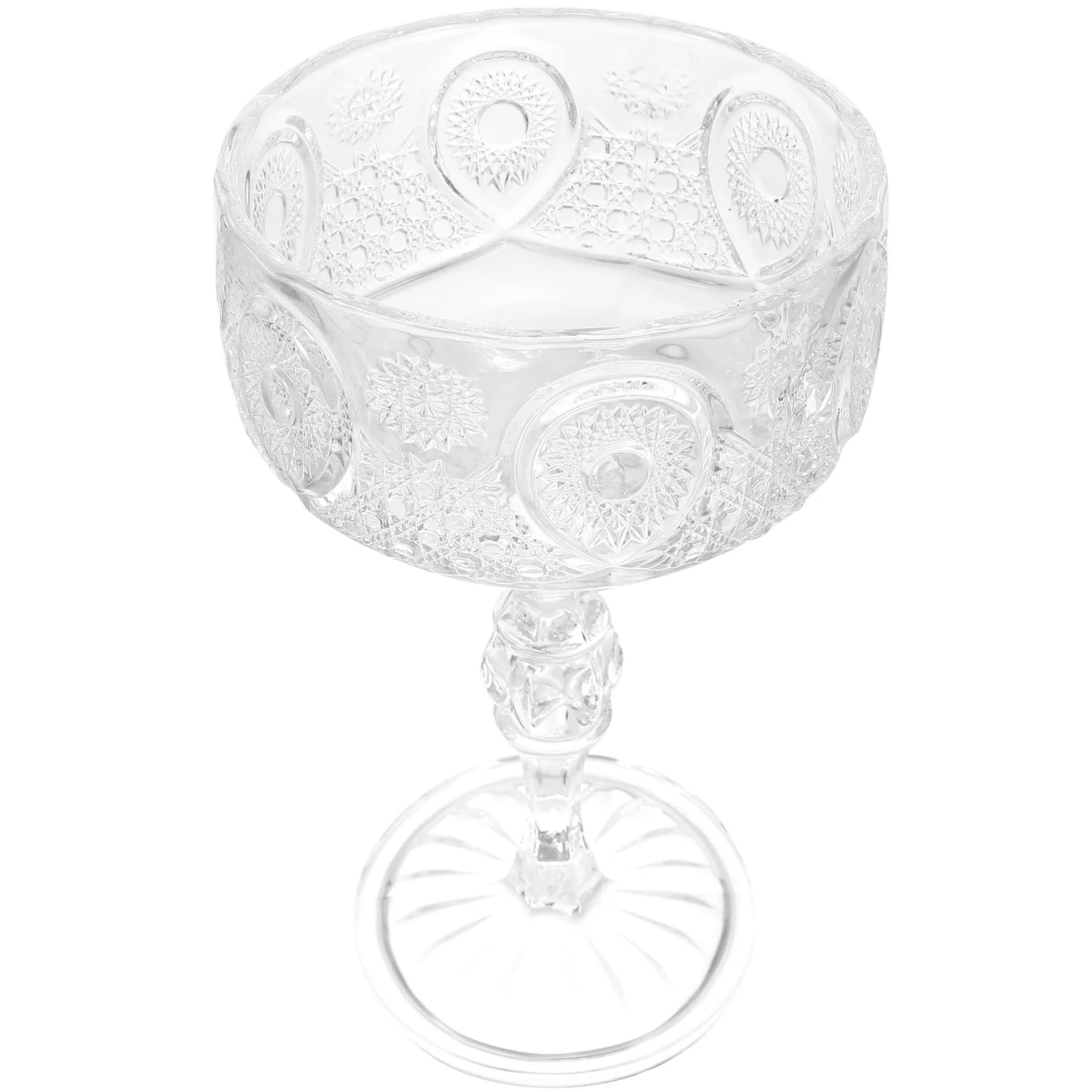 

1Pcs Transparent Glass Dessert Cup Unique Relief Design Easy Clean Reusable Pudding Juice Juice Cup Dessert Bowl