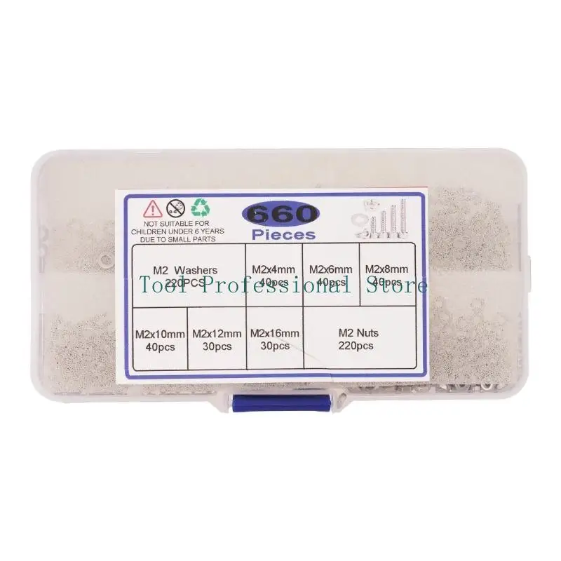 57QF مجموعة شاملة من البراغي والصواميل والغسالات، مجموعة غسالات لولبية فولاذية مريحة