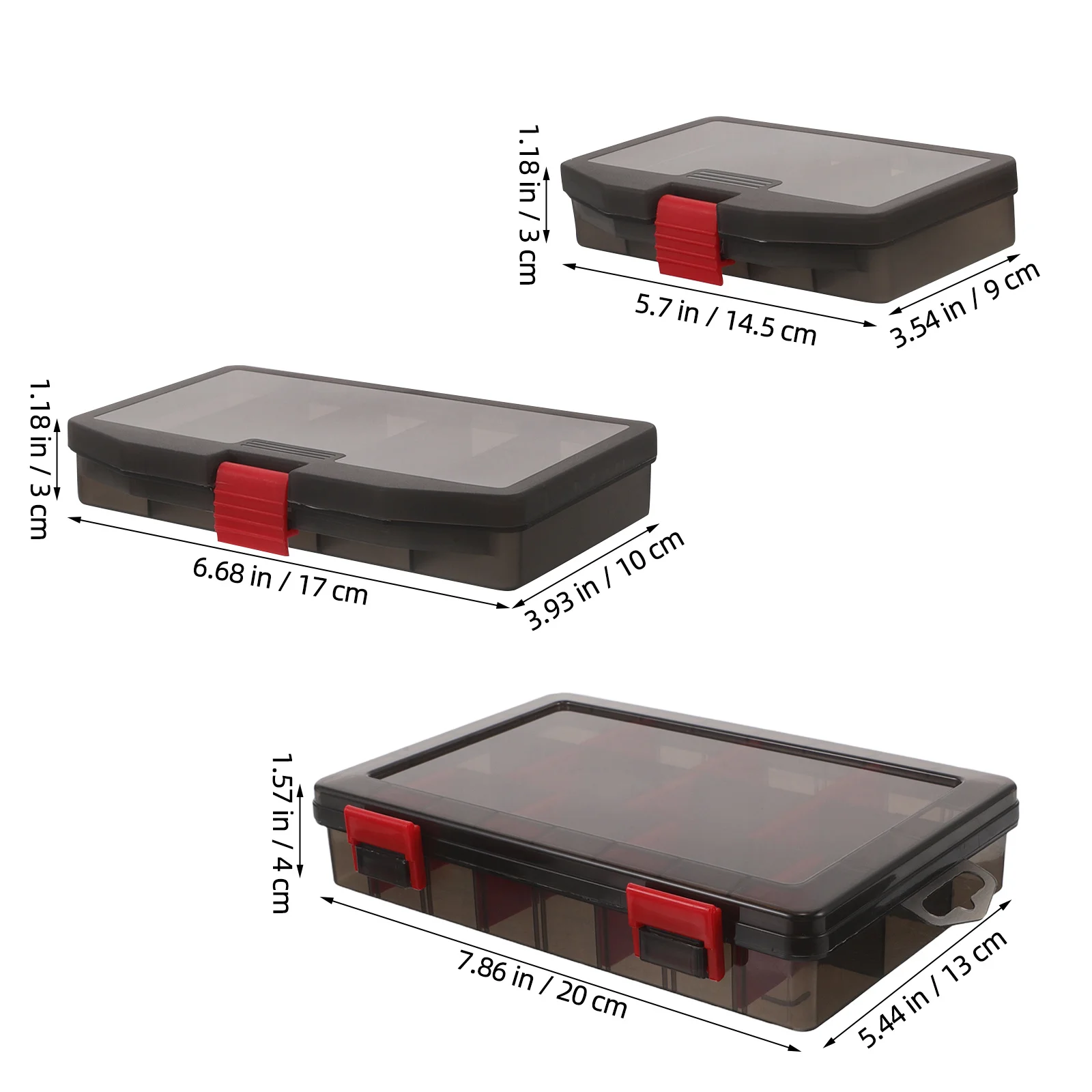 3 قطعة منظم أدوات صيد السمك الصغيرة المدمجة المحمولة صندوق تخزين طُعم الصيد متعدد الأقسام غطاء شفاف حاوية طعم الكاياك #6