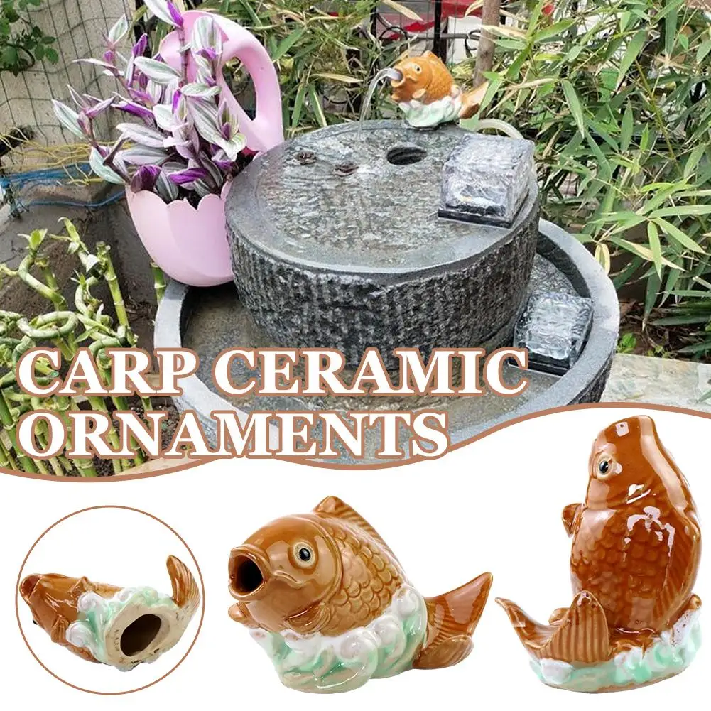 Ceramic Big Carp Fish Leaping Dragon Gate Toilet Bolt Cap Home Desktop Decoration Bay Stone Bay Theme