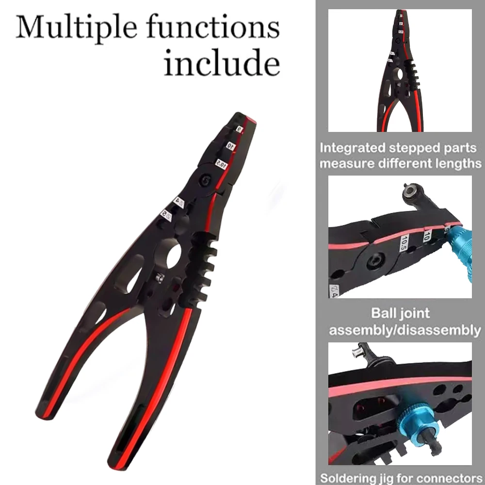 Szczypce do amortyzatorów 9IMOD, wielofunkcyjne narzędzie naprawcze, profesjonalne metalowe szczypce do amortyzatorów, klips z głowicą kulową do samochodów RC 1/8 1/10