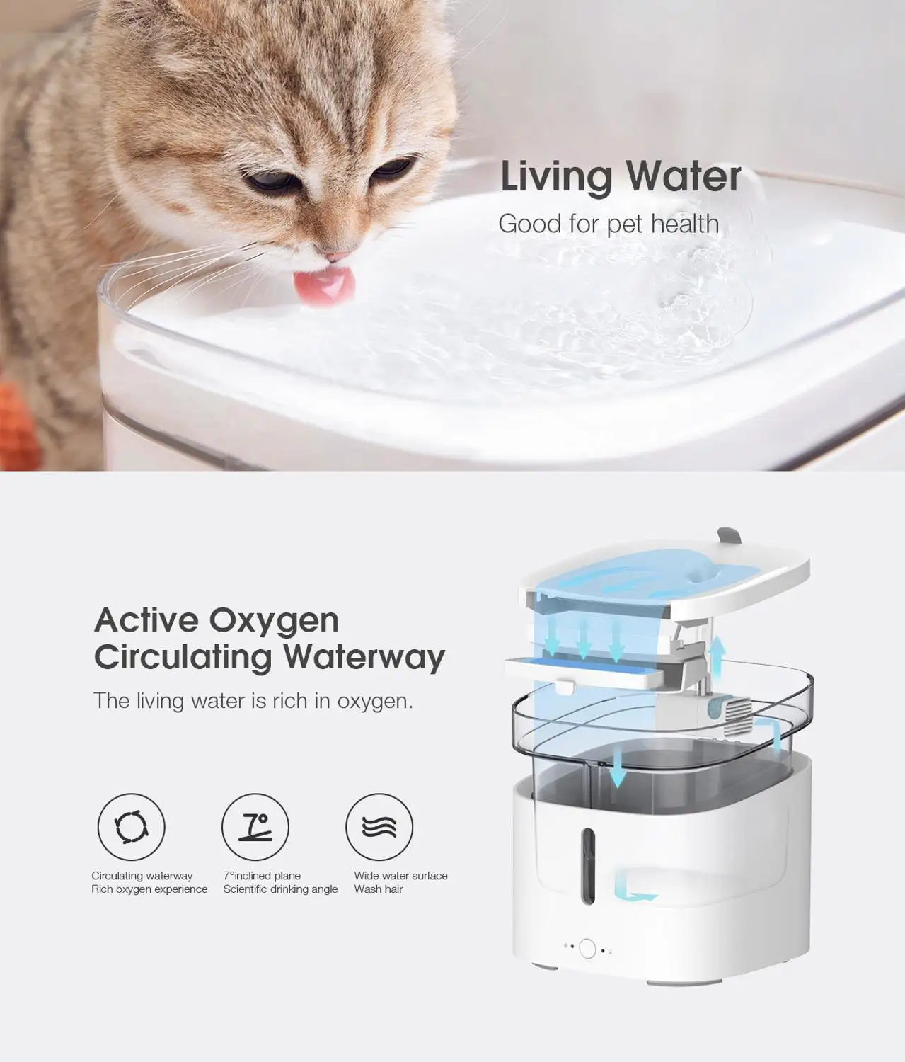 Original New Xiaomi Mijia Smart Pet Water Dispenser Fountain Drinking Bowl Living Water Mijia APP Control For Cats Dogs Drinking