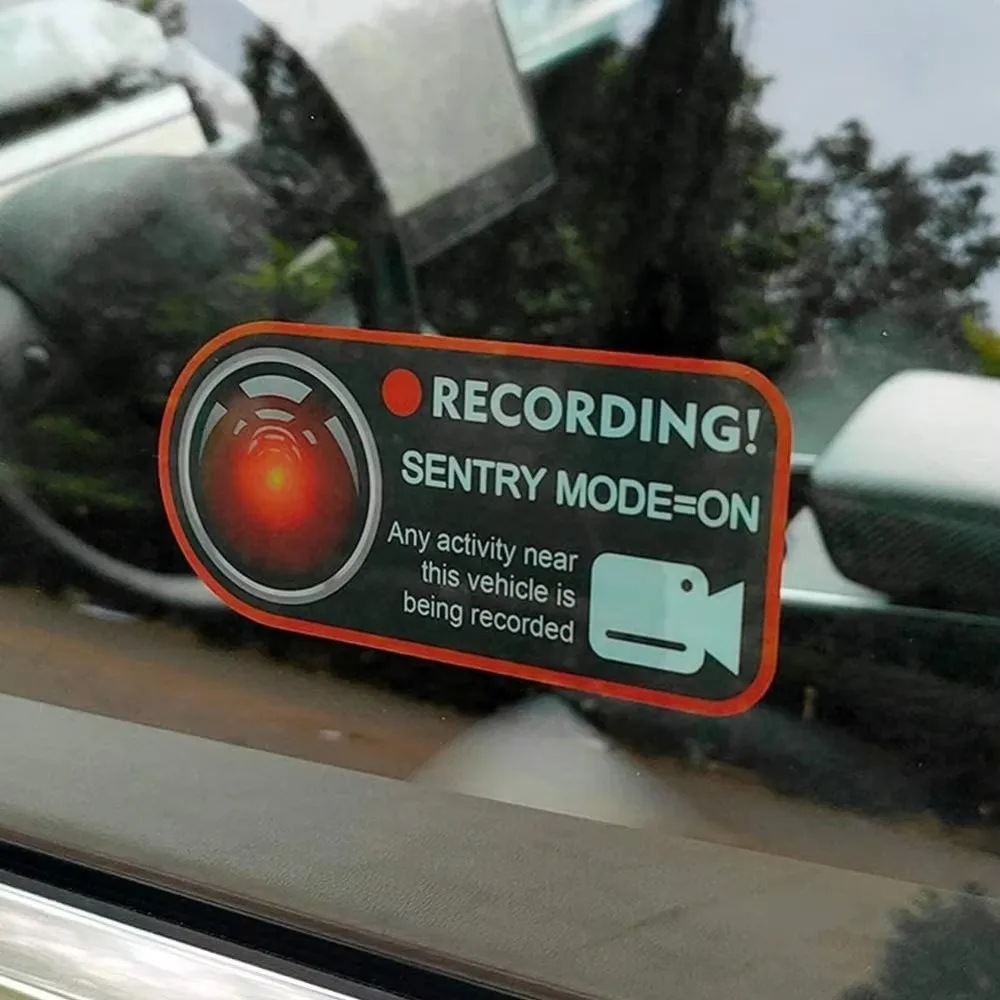 Car Door Sticker for Tesla Model 3 Y S X Invader Sentinel Mode Warning Stickers Electrostatic Stickers Electric Auto Accessory