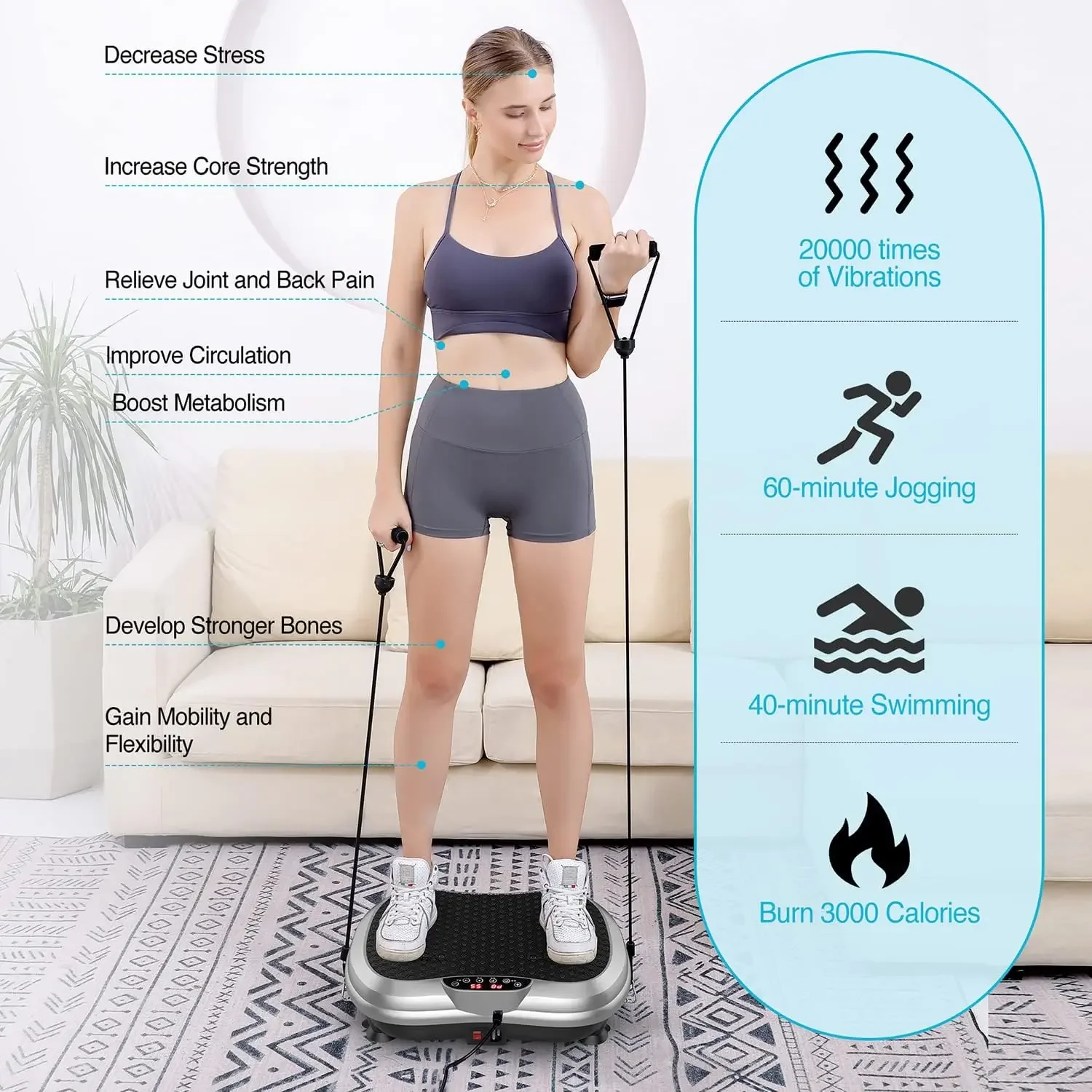 Hot Sale Vibration Plate Professional Powerfit Full Whole Body Vibration Platform Machines for Fitness Health with motor